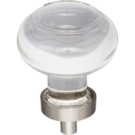 Jeffrey Alexander 1-7/16" Diameter Satin Nickel Button Glass Harlow Cabinet Knob G120SN